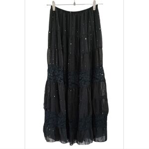 MSK Black Maxi Skirt with Sequin
